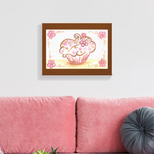 Cupcake Canvas Kunstprint Afdruk (Insitu (Woonkamer))