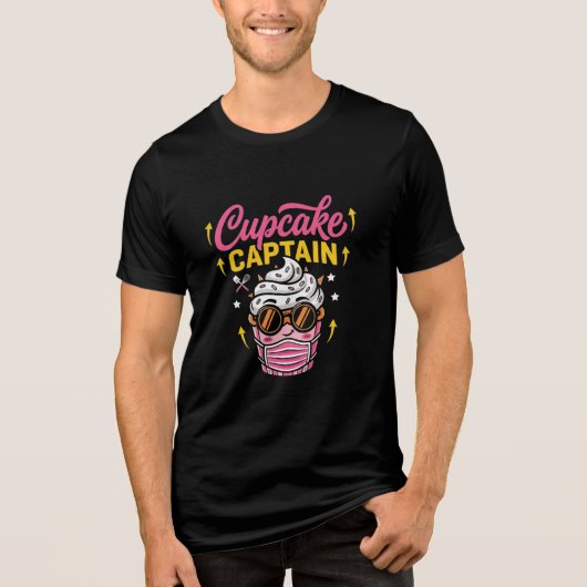 Cupcake Captain Cool Vibes Tri-Blend Shirt (Voorkant)