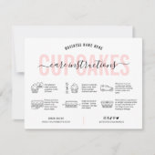Cupcake Care Instructies Kaart Roze Esthetisch (Voorkant)