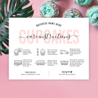 Cupcake Care Instructies Kaart Roze Esthetisch
