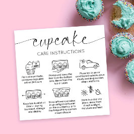 Cupcake Care Kaart Elegant Script Minimaal Bedankt Vierkante Visitekaartje