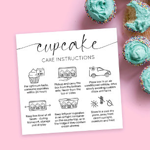 Cupcake Care Kaart Elegant Script Minimaal Bedankt Vierkante Visitekaartje