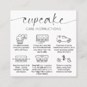Cupcake Care Kaart Elegant Script Minimaal Bedankt Vierkante Visitekaartje (Voorkant)