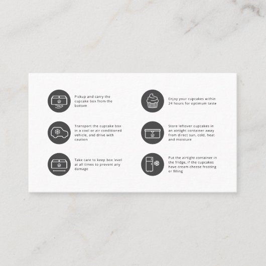 Cupcake Care Minimalist Flat Thank You Card Visitekaartje (Voorkant)