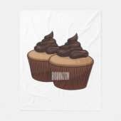 Cupcake cartoon illustratie fleece deken (Voorkant)