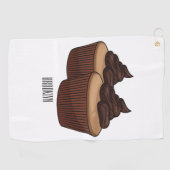Cupcake cartoon illustratie golfhanddoek (Horizontaal)