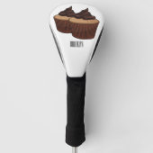 Cupcake cartoon illustratie golfheadcover (Voorkant)