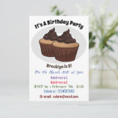 Cupcake cartoon illustratie kaart (Staand voorkant)