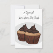 Cupcake cartoon illustratie kaart (Achterkant)