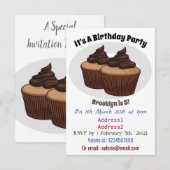 Cupcake cartoon illustratie kaart (Voorkant / Achterkant)