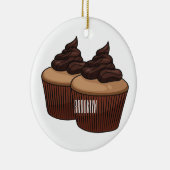 Cupcake cartoon illustratie keramisch ornament (Rechts)