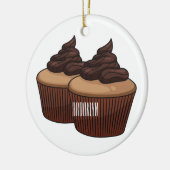 Cupcake cartoon illustratie keramisch ornament (Links)