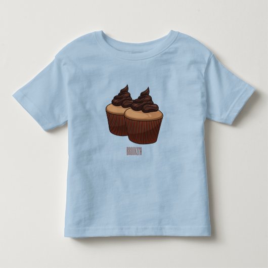 Cupcake cartoon illustratie kinder shirts (Voorkant)