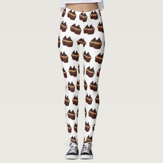Cupcake cartoon illustratie leggings (Voorkant)