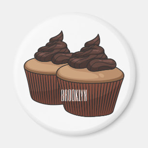Cupcake cartoon illustratie magneet
