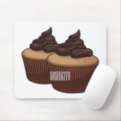 Cupcake cartoon illustratie muismat (Met muis)