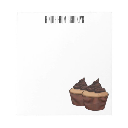 Cupcake cartoon illustratie notitieblok (Voorkant)