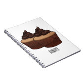 Cupcake cartoon illustratie notitieboek (Rechterzijde)