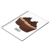 Cupcake cartoon illustratie notitieboek (Linkerzijde)