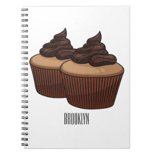 Cupcake cartoon illustratie notitieboek