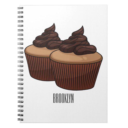 Cupcake cartoon illustratie notitieboek (Voorkant)