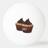 Cupcake cartoon illustratie pingpongbal (Achterkant)