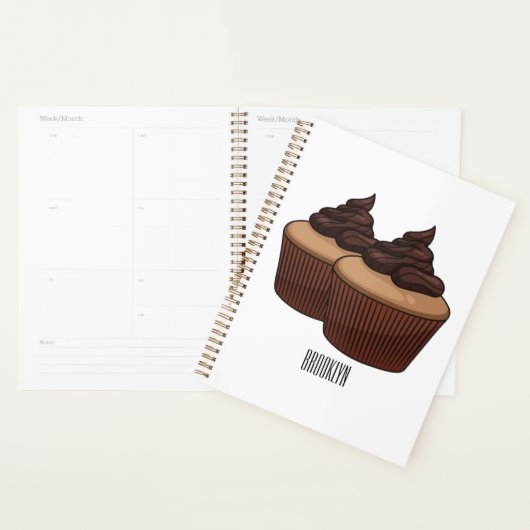 Cupcake cartoon illustratie planner (Display)