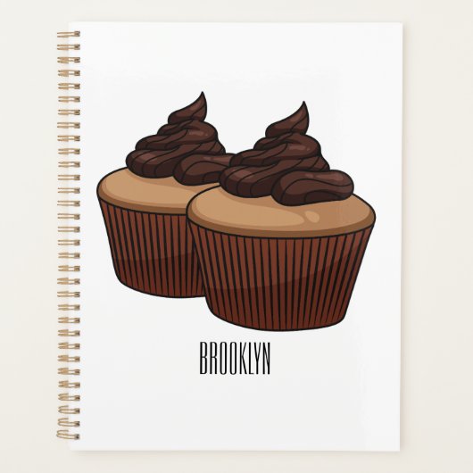Cupcake cartoon illustratie planner (Voorkant)