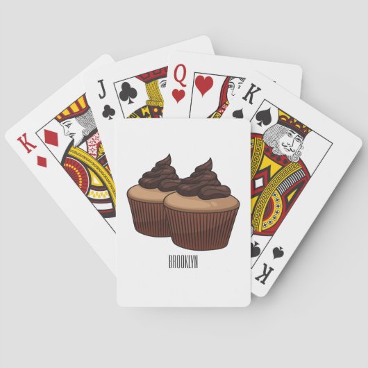 Cupcake cartoon illustratie pokerkaarten (Achterkant)
