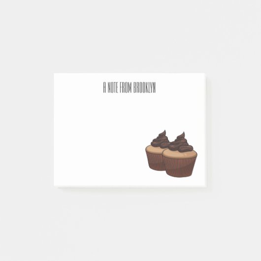 Cupcake cartoon illustratie post-it® notes (Voorkant)
