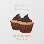 Cupcake cartoon illustratie raamsticker (Vel)