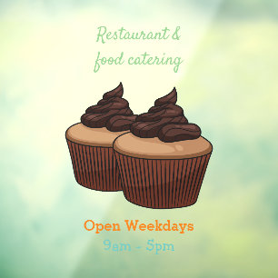 Cupcake cartoon illustratie raamsticker