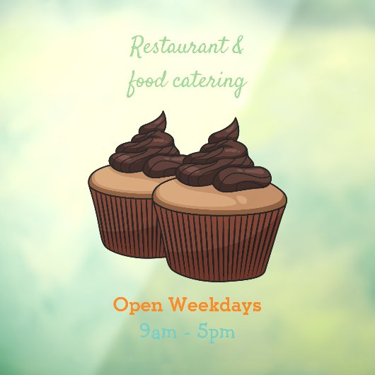 Cupcake cartoon illustratie raamsticker (Vel 3)