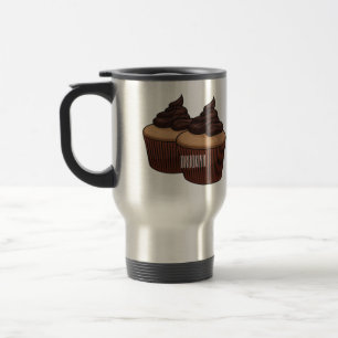 Cupcake cartoon illustratie reisbeker