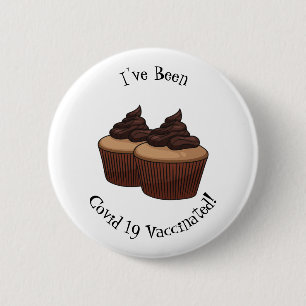 Cupcake cartoon illustratie ronde button 5,7 cm