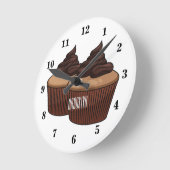 Cupcake cartoon illustratie ronde klok (Hoek)