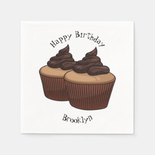 Cupcake cartoon illustratie servet