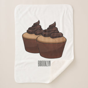 Cupcake cartoon illustratie sherpa deken