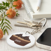Cupcake cartoon illustratie sleutelhanger (Voorkant Rechts)
