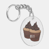 Cupcake cartoon illustratie sleutelhanger (Voorkant Links)