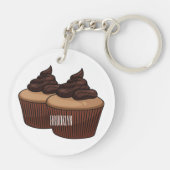 Cupcake cartoon illustratie sleutelhanger (Achterkant)