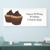 Cupcake cartoon illustratie spandoek (Beurs)