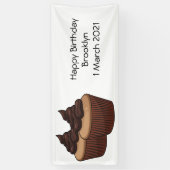 Cupcake cartoon illustratie spandoek (Verticaal)