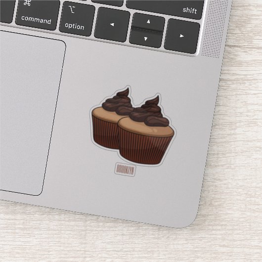 Cupcake cartoon illustratie sticker (Detail)