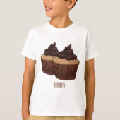 Cupcake cartoon illustratie t-shirt (Voorkant)