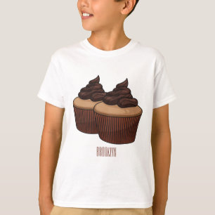 Cupcake cartoon illustratie t-shirt