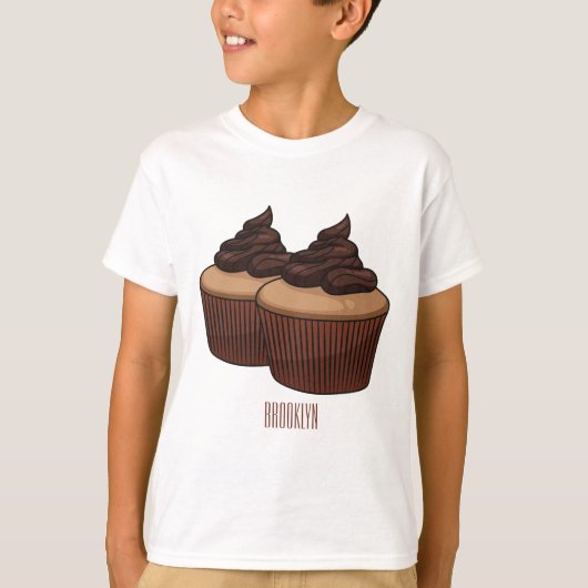 Cupcake cartoon illustratie t-shirt (Voorkant)