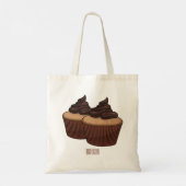 Cupcake cartoon illustratie tote bag (Achterkant)