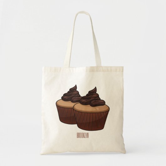 Cupcake cartoon illustratie tote bag (Voorkant)