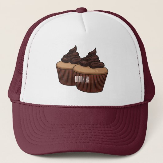 Cupcake cartoon illustratie trucker pet (Voorkant)